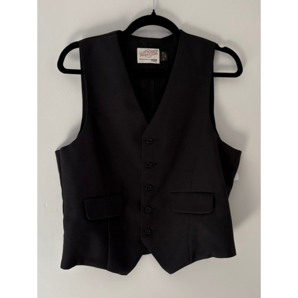 Vintage Wildfire Sportswear by Levi's Black Button Front Vest Waistcoat Mens